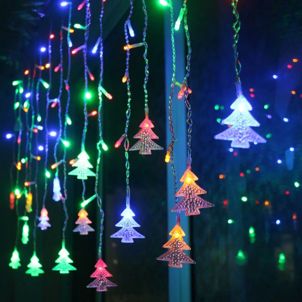 LED Icicle String Light Curtain para o Natal, guirlanda, gota, interior, jardim, palco, ao ar livre, decorativo, festa, 220V, 4,5 m, 100LEDs