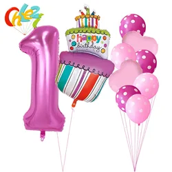 10pcs 40Inch Number 1 2 3 4 5 Foil Balloons Baby Shower 1st Birthday Party Decor Supplies Boy Girl Ball 2.8g Latex Helium Globos