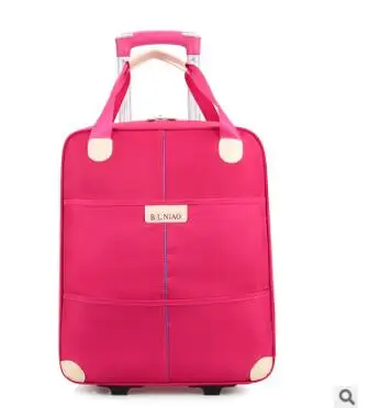 New 2017 travel trolley bag with wheels women men Unisex luggage bag on wheel suitcase Travel Duffle Oxford Travel bag on wheels