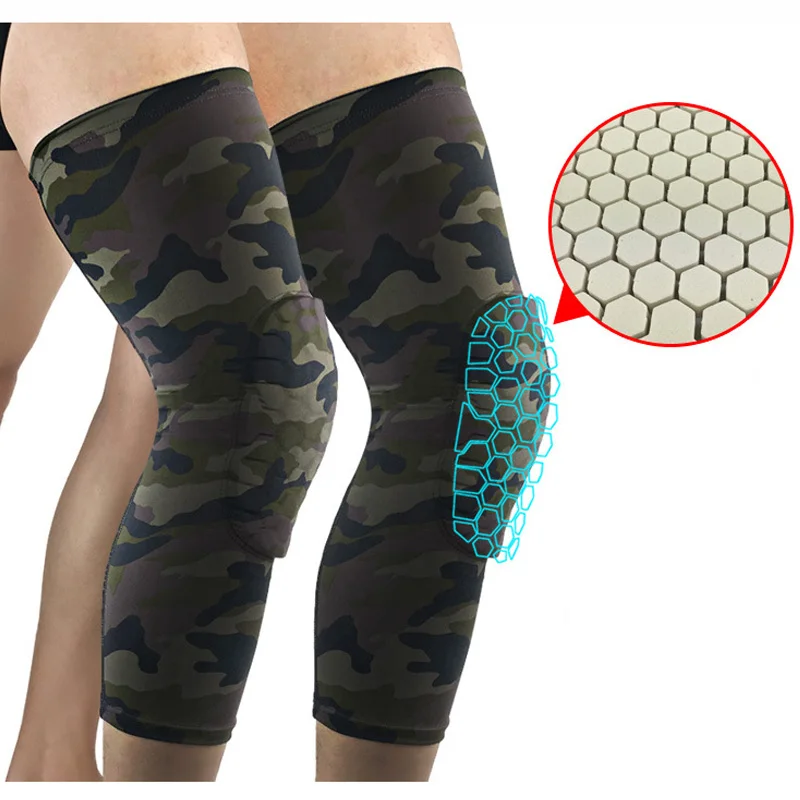 Camouflage Basketball Knee Pads Protector Gym Sports Compression Knee Calf Leg Sleeves Pad Knee Brace Guard Protective Kneepads