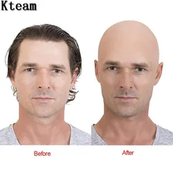 Hot!Unisex Latex Bald Wig Hair Cap Snood Mesh Stretch Halloween Costume Cosplay Props Latex Acting Mask Party Novelty Supplies