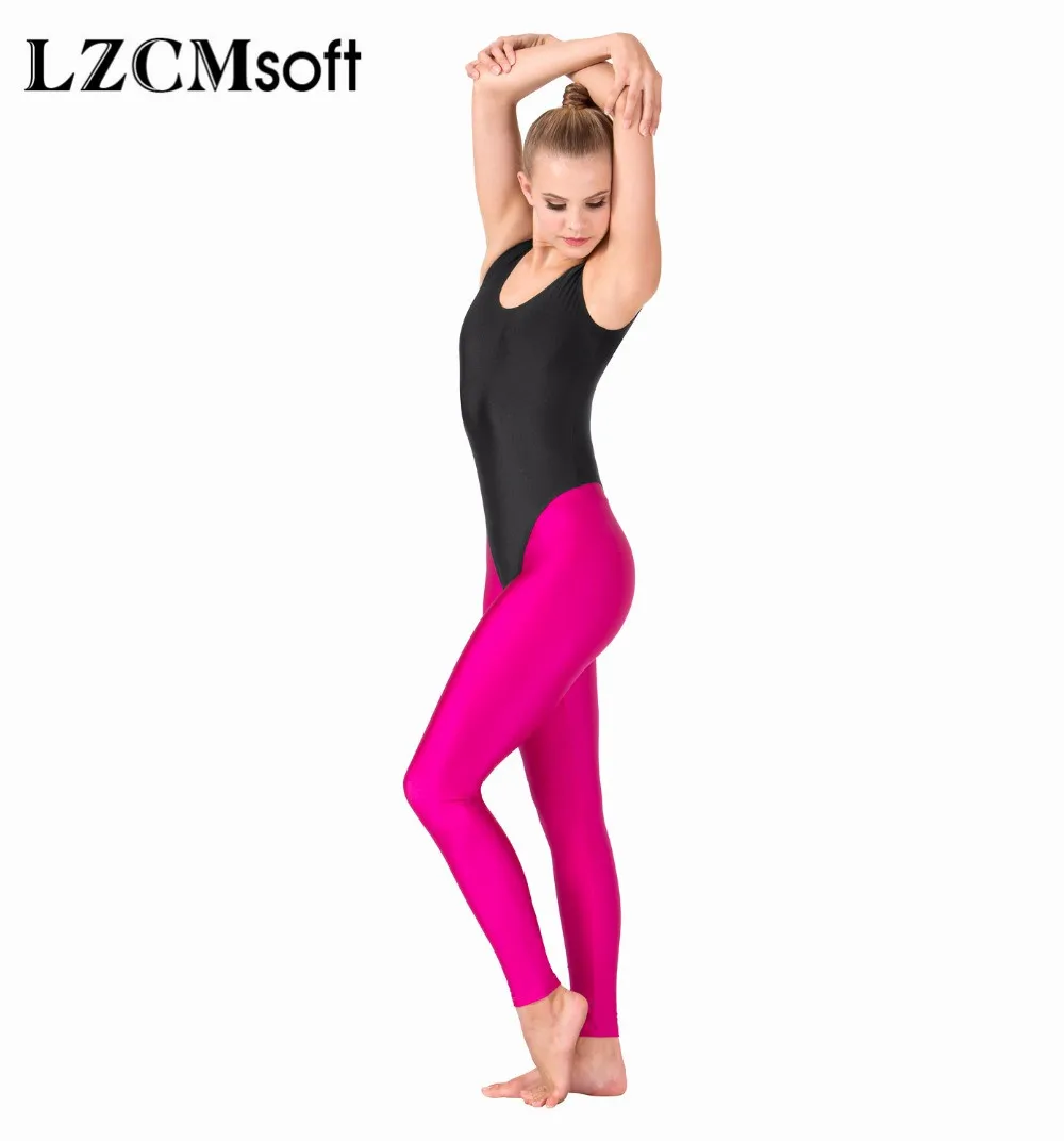 LZCMsoft Women\'s Sexy Tank Gymnastics Leotard Spandex Nylon Sleeveless Ballet Dance Leotards Bodysuit Stage Performance Tops