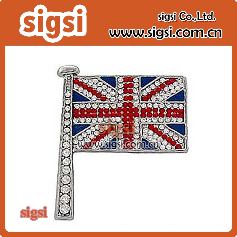 

100pcs British UK flag Union Jack rhinestone sparkly brooch pin for Patriot gift/party