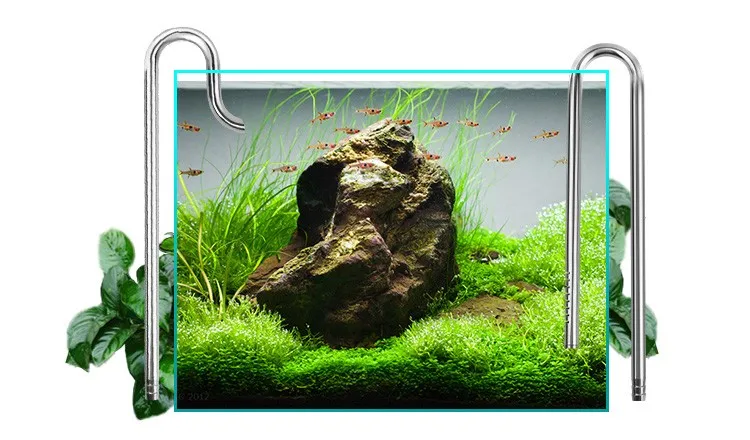 Aquarium plant Stainless Steel inflow outflow for 12/16mm or 16/22mm water tube hose