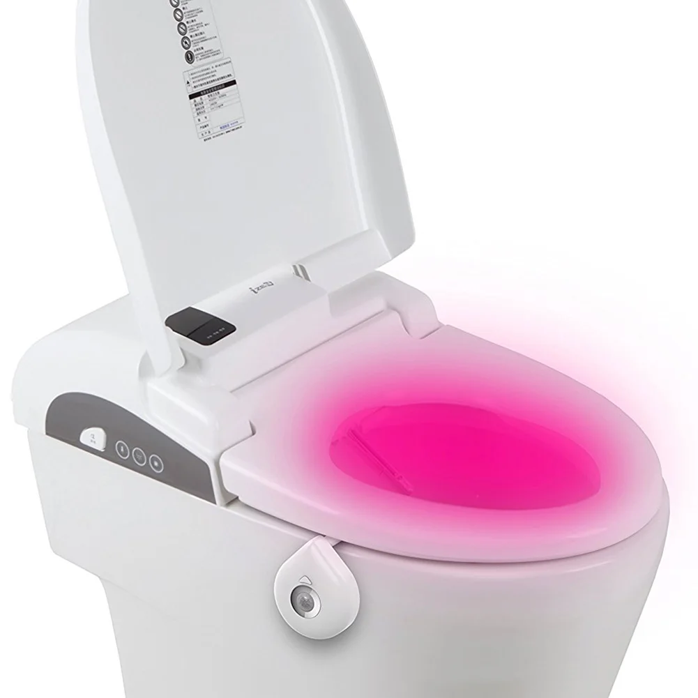 Coquimbo 16 Colors Motion Sensor Toilet Light Battery Operated Backlight For Toilet Bowl Fit For Any Toilet Bathroom Night Light