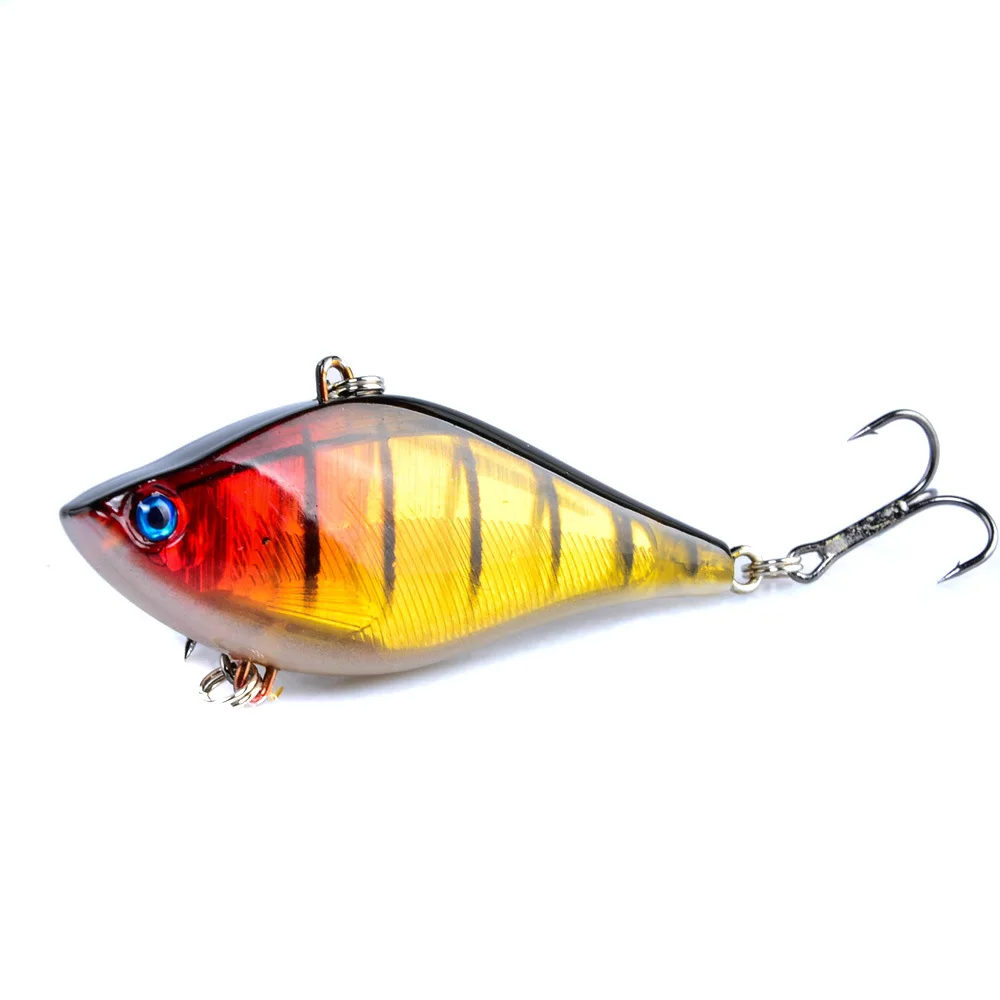 2pcs 6 Colors 6cm 13g Hard Bait VIB Fishing Lures Bass Fresh Salt Water With Two 6# Treble Hooks