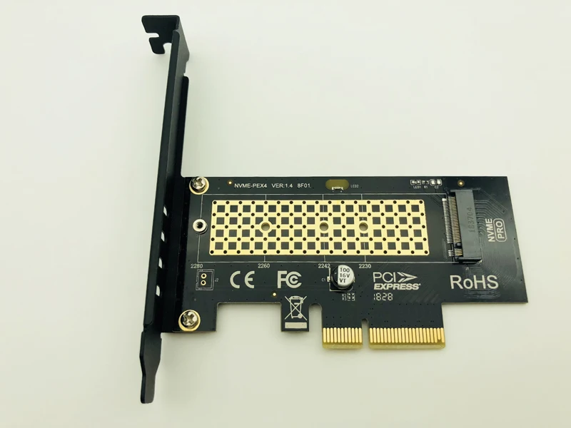 M.2 NVMe SSD NGFF TO PCIE X4 Adapter Raiser M Key Interface Card Supports PCI Express 3.0 x4 2230-2280 Size m.2 FULL SPEED good