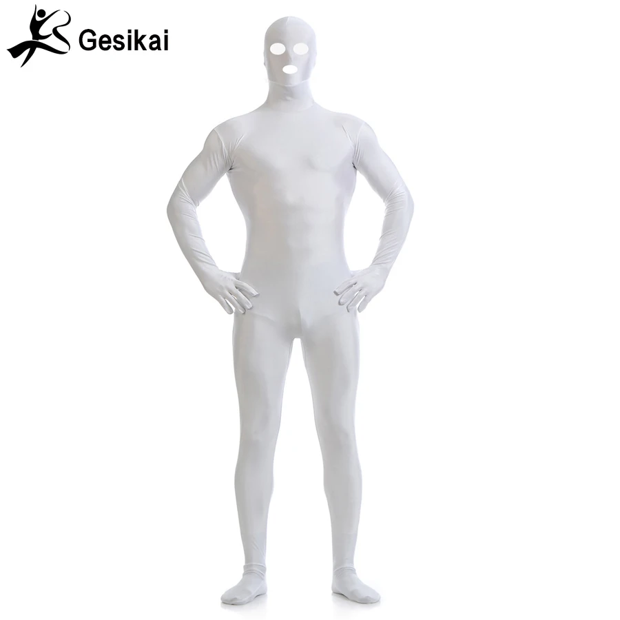 Heren Open Ogen En Mond Zentai Volledige Bodysuit Custom Made Terug Rits Panty Pak Mannen Fancy Volledige Bodysuit halloween Kostuums