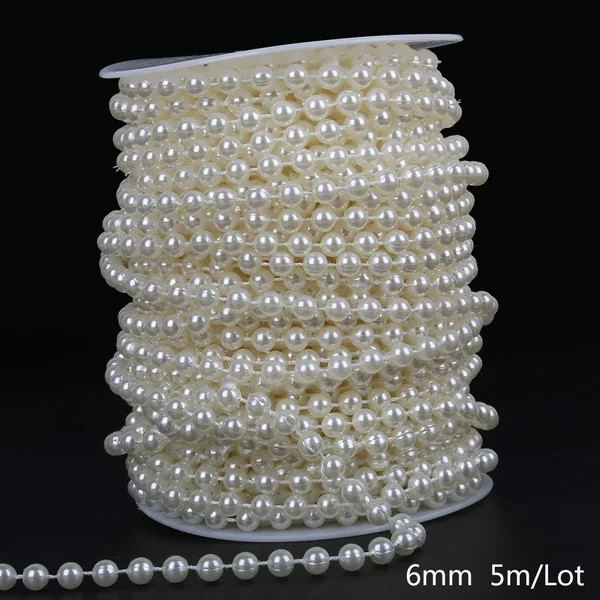 ABS Nachahmung Elfenbein Perle Perle Kette Linie Schnur Gewinde Trim für DIY Hochzeit Party Dekoration & Schmuck Erkenntnisse Handwerk Zubehör