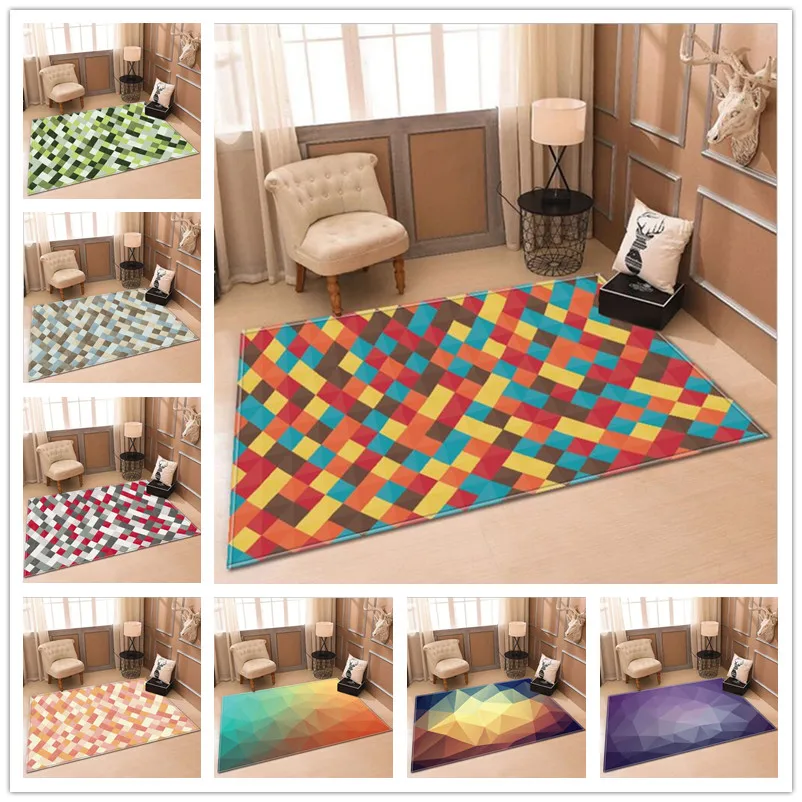 

Trend Block Print Rectangle carpets for living room Area Soft Rug Doormat Child Baby Game Crawl Mats/Carpet Household Decor rugs