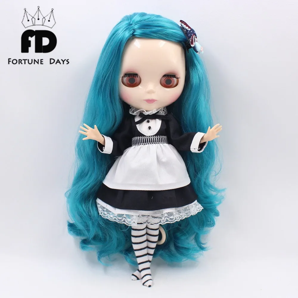 DBS blyth doll icy licca waitress suit black dress with leggings apron lolita, only clothes no doll