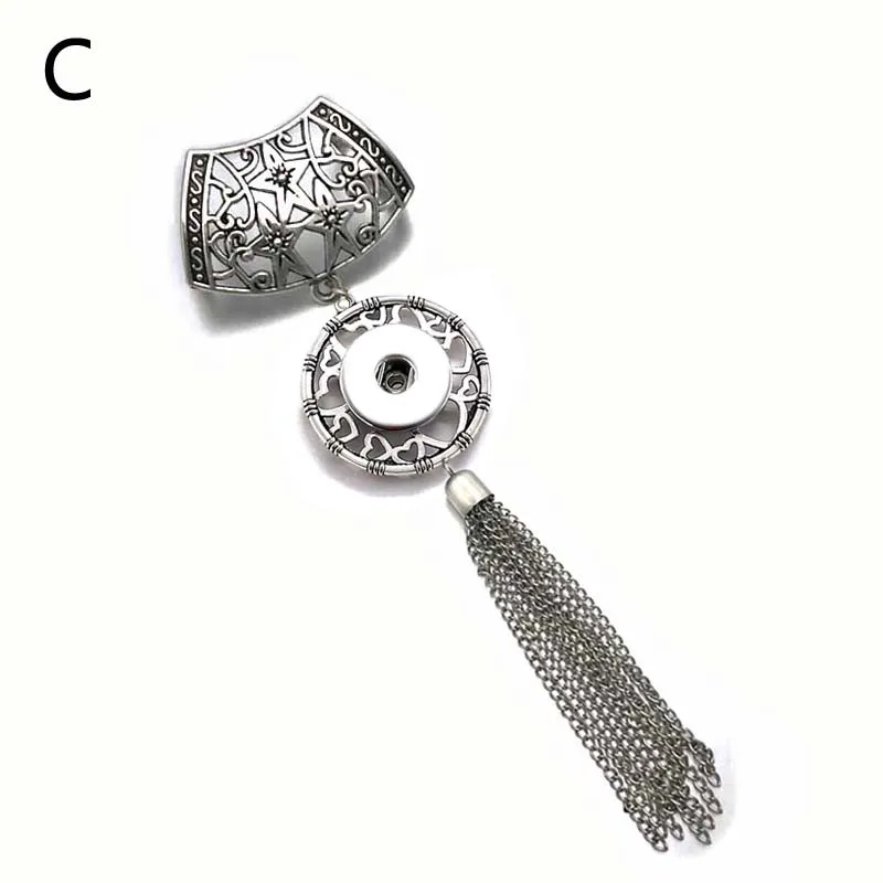 Hot Bohemia Interchangeable 002 Fashion Flowers Fit 18mm Snap Button Scarf Buckle Scarf Clips For Women Bracelet Jewelry Gift