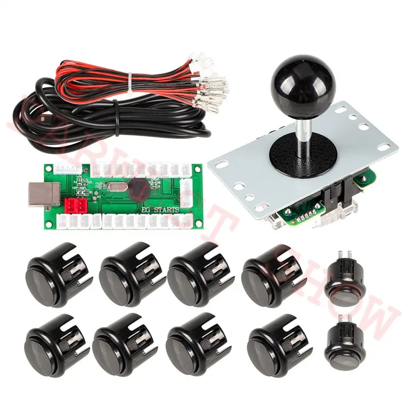 1 Player DIY Arcade kit with Baolian Push Buttons + Arcade Joystick for Raspberry Pi with Retro Pie System and PC Video Games