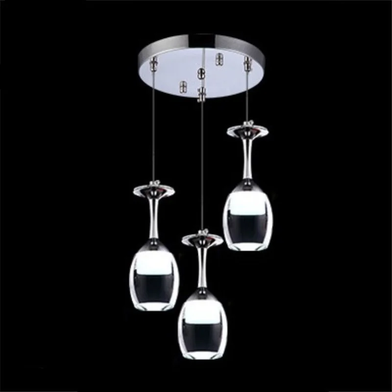 Wine Cup lamp Modern Led lights goblet Pendant lights home  decor Hanglamp Dining Room light Restaurant Coffee Shop Hanging Lamp