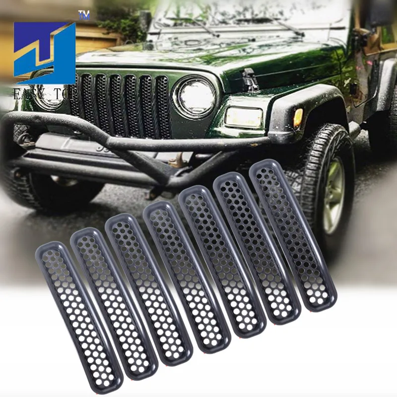 

7 шт., комплект вставок для решетки радиатора для 97-06 Jeep TJ