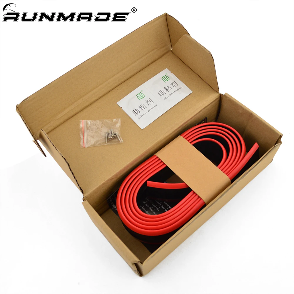 

runmade 2.5m Universal Car Protector Front Bumper Lip Splitter Car Sticker Body Kit Spoiler Bumpers Valance Chin Rubber Strip