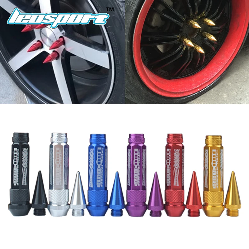 

Alloy Aluminum 90MM Wheel Lug Nut with Spikes Extended Tuner Wheels Rims Spikes