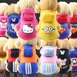 Cartoon Dog Hoodie Sweater Winter Warm Pet Dog Clothes for Small Dogs Cotton Kitten Coat Jacket Pug Costumes Clothing Pet Outfit