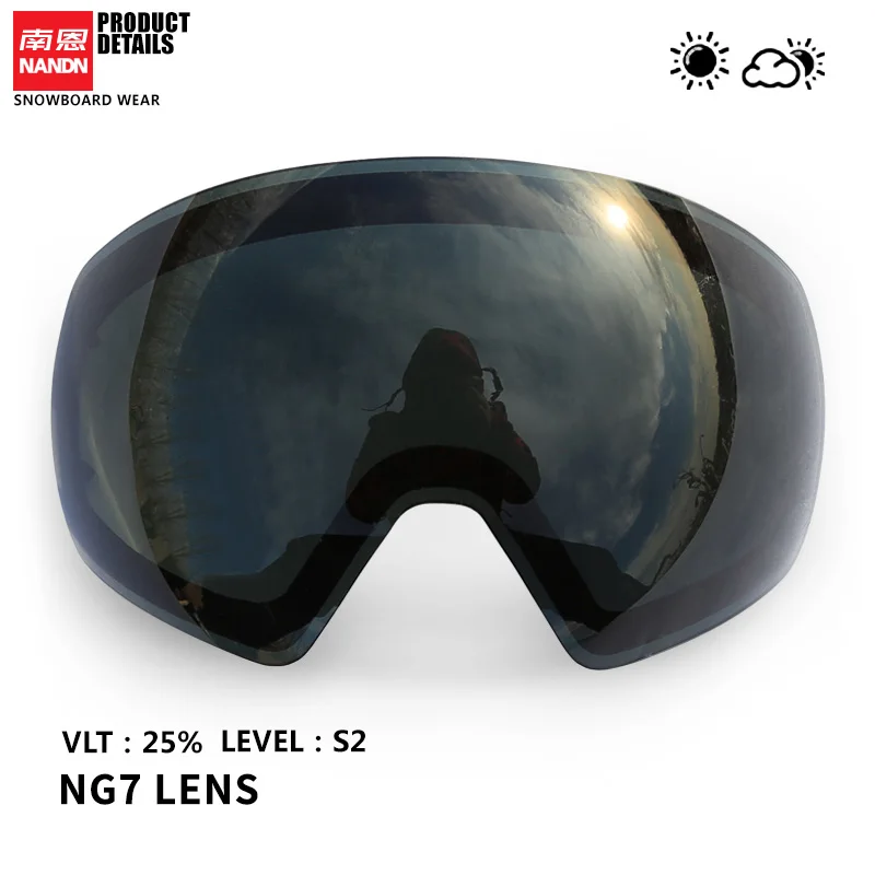 NANDN Ski lens double layer anti fog and anti UV400 suitable for NG7