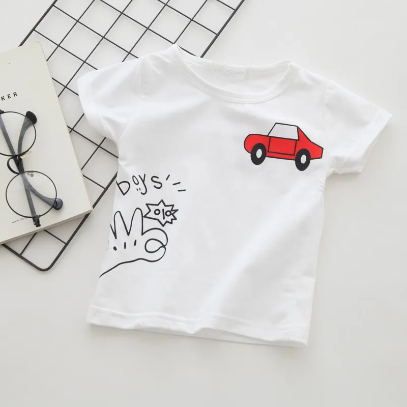 Cartoon Car Baby Boys T-Shirts Summer Baby Short Sleeve Tops Fashion Baby Boy\'s Clothing Kids T-shirts for Boys