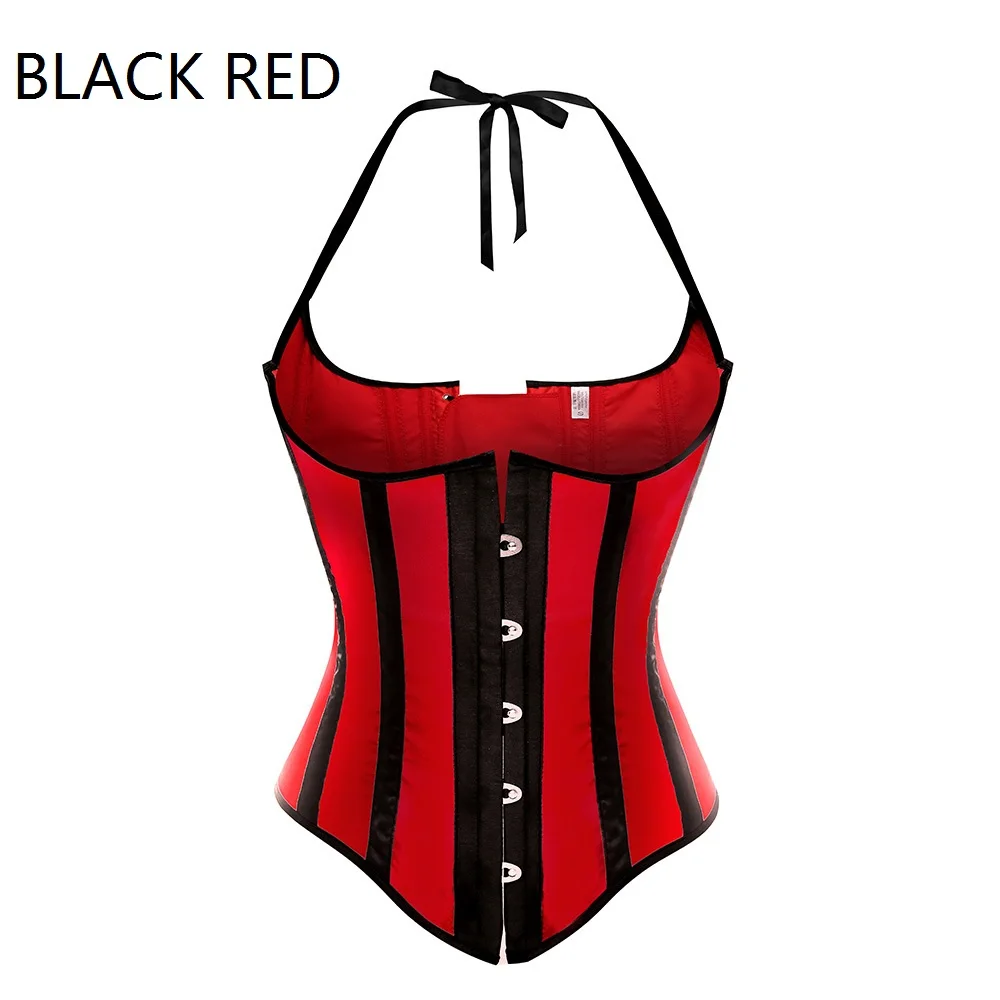 Caudatus Sexy Black and Red Corsets And Bustiers Stripe Underbust Corset Bustier Basque Corsets korsett for Women Sexy Lingerie