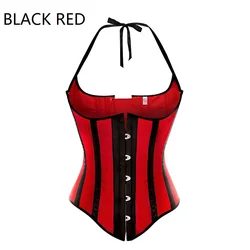 Caudatus Sexy Black and Red Corsets And Bustiers Stripe Underbust Corset Bustier Basque Corsets korsett for Women Sexy Lingerie