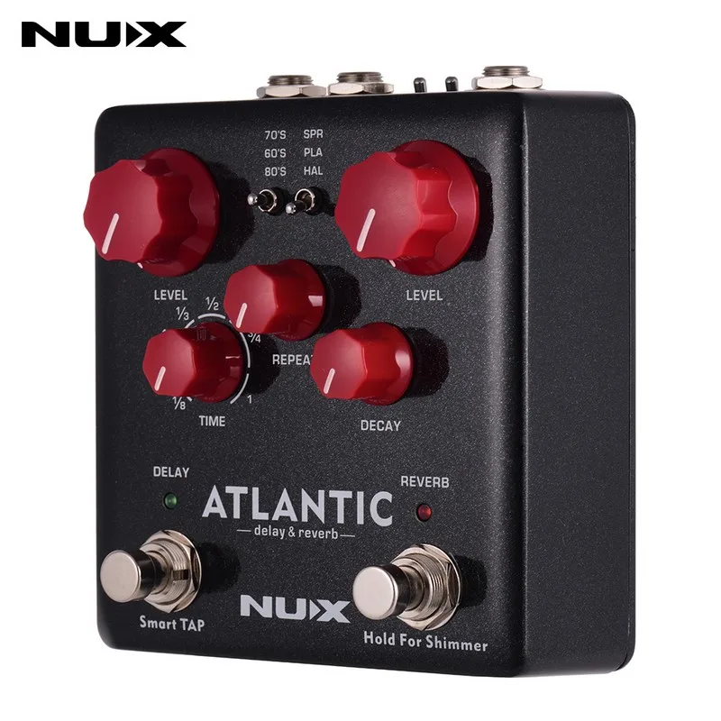 NUX Atlantic Guitar Pedal Reverb Delay Multi Effects 3 Delay Plate Reverb Shimmer Effect Stereo Sound Amp for Guitar Accessories