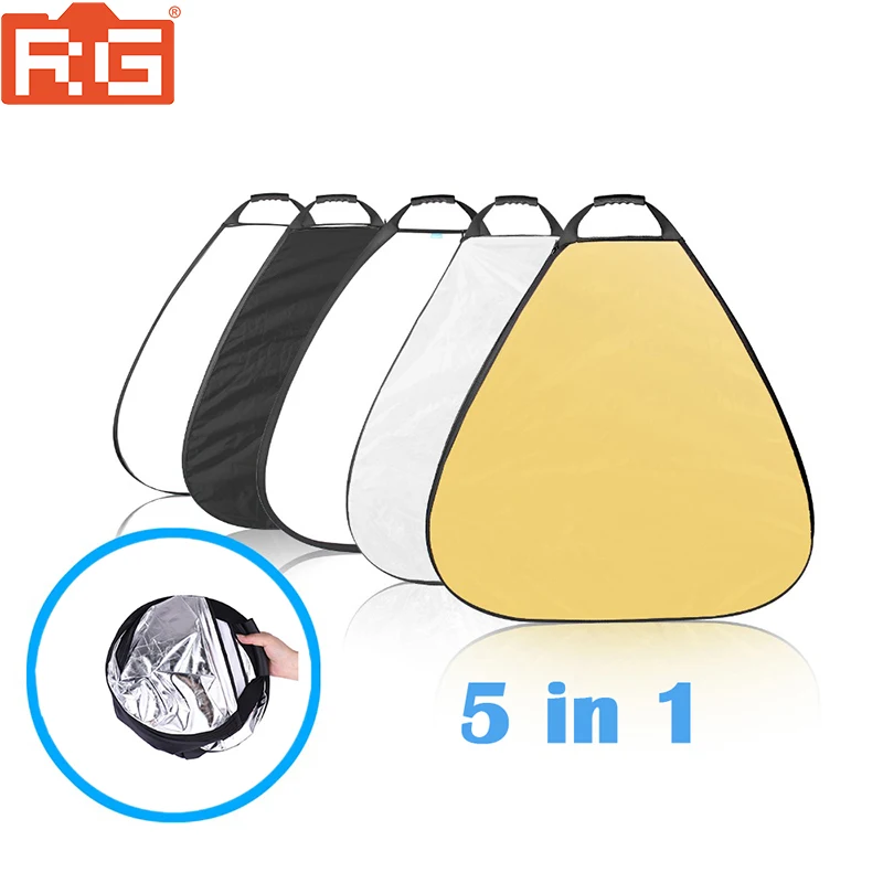 5in1 Portable Reflector 30cm/60cm/80cm 5 color Triangle photography collapsible diffuser Photo Studio Accessories