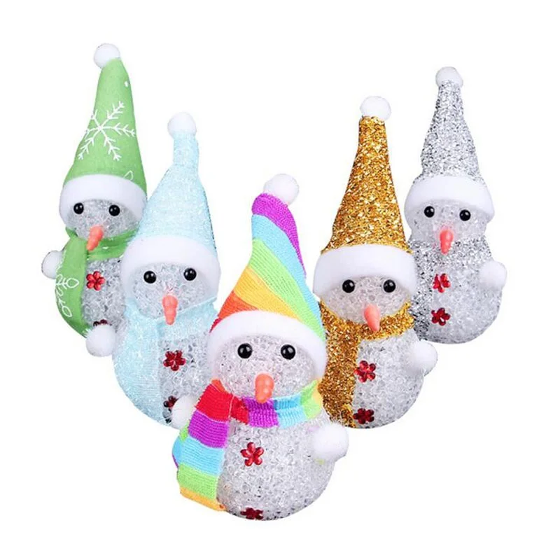 50pcs 13cm Color Changing LED Snowman Christmas Decorate Mood Lamp Night Light Xmas Tree Hanging Ornament ZA4867