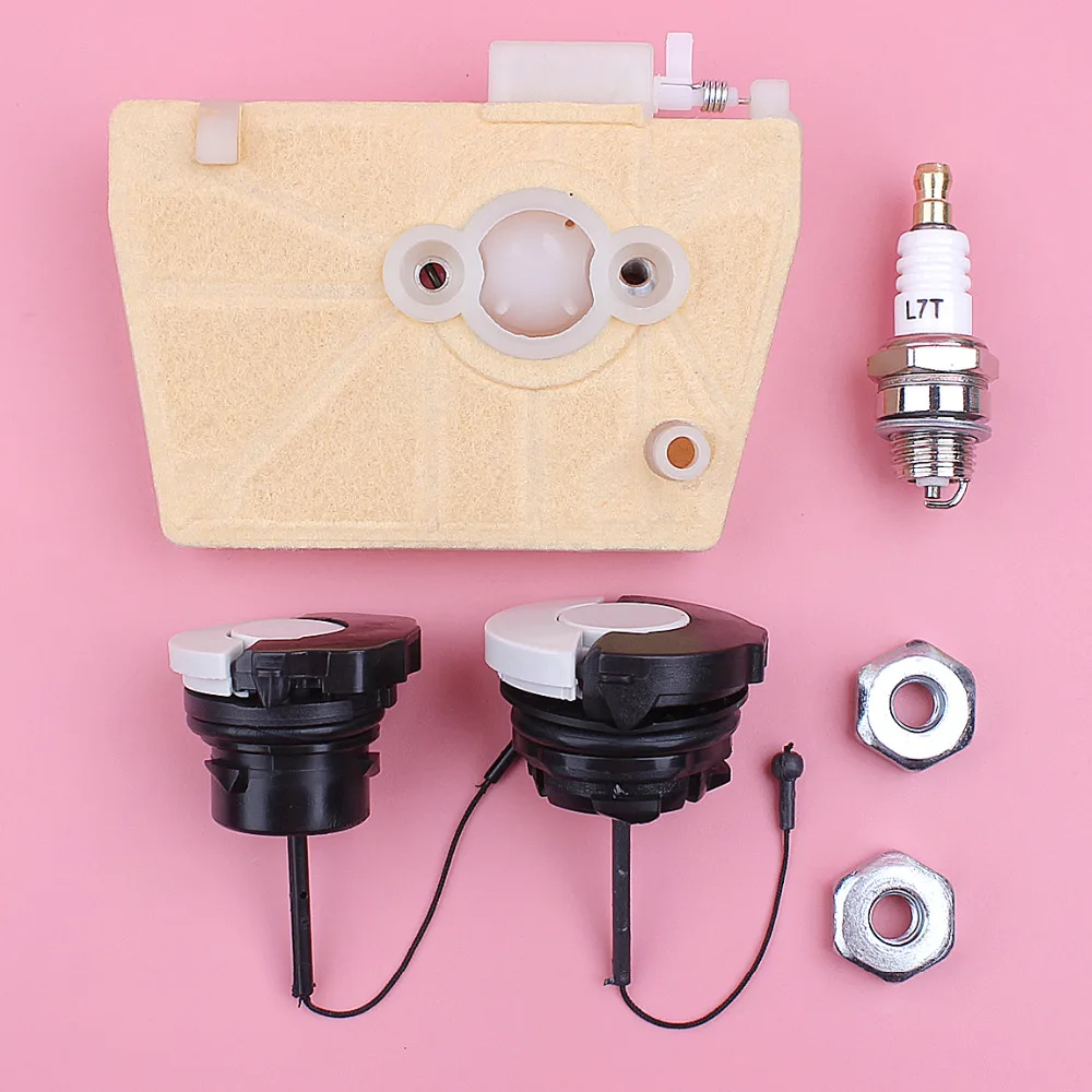 Filtro de ar Óleo Combustível Tampa Barra Porca Spark Plug Kit para Stihl 038 Ms380 Ms381 ms 380 381 Motosserra Peça Reposição
