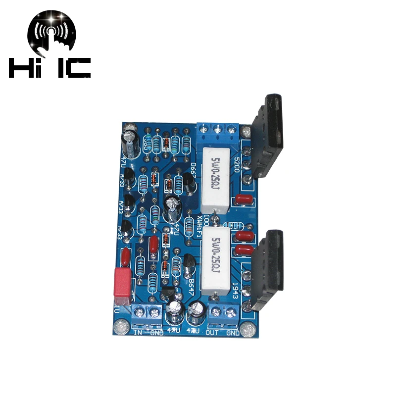 Оливковый двойной DC 35 В 2SC5200 + 2SA1943 моноканальный бесшумный HIFI аудиоусилитель плата 100 Вт