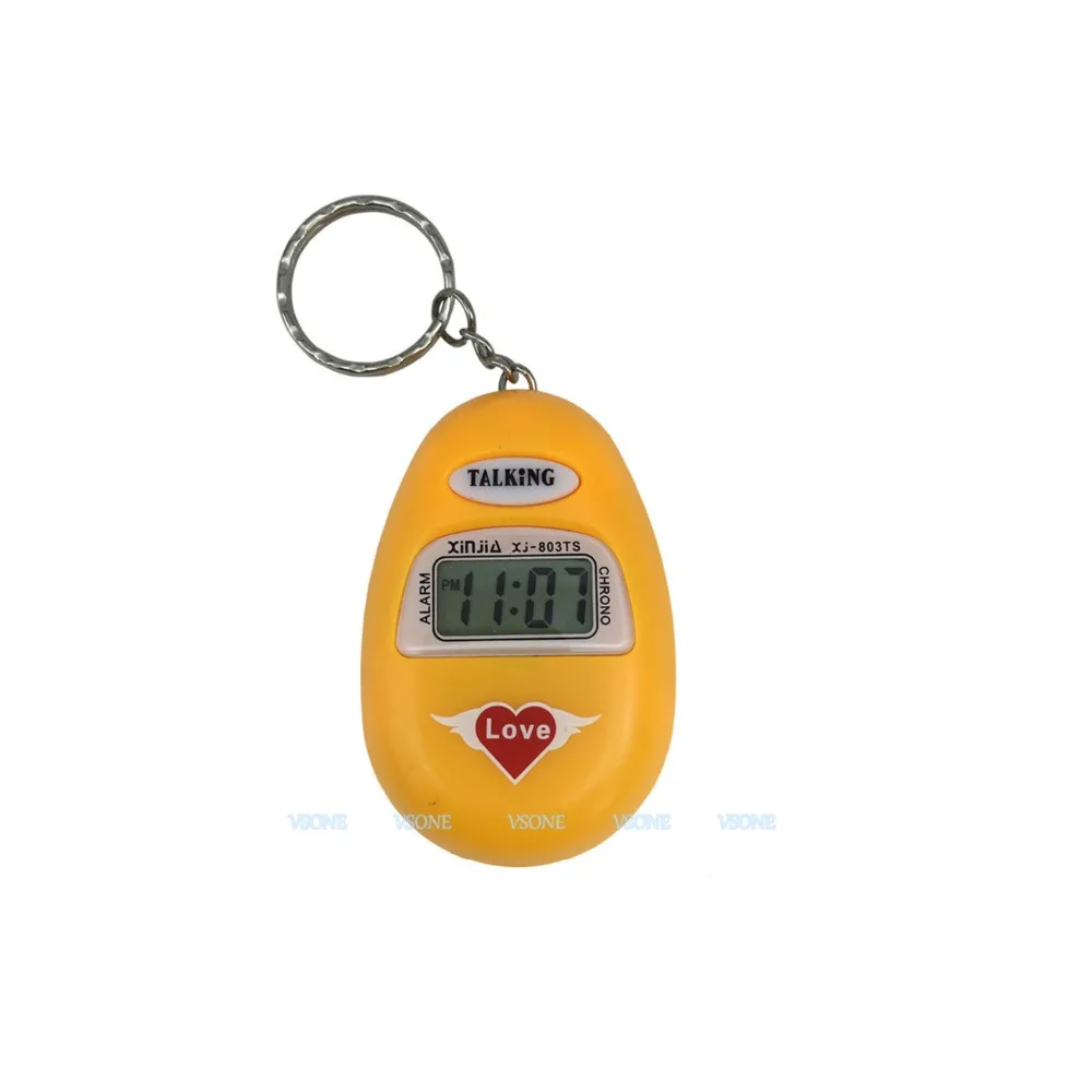 Spanish Language Talking Key Chain Clock Big Voice with Alarm for The Old Man or Blind People