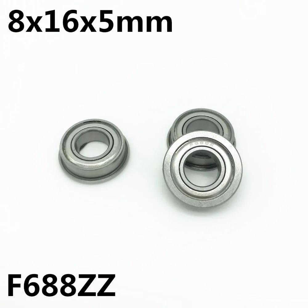 10Pcs F688ZZ 8x16x5 mm Flange Bearings Deep Groove Ball Bearing High Quality F688Z F688