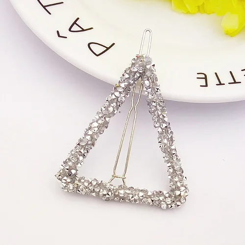 Fashion Woman Hair Accessories Triangle Hair Clip Pin Metal Geometric Alloy Headdress Moon Circle Hairgrip Barrette Girls Holder