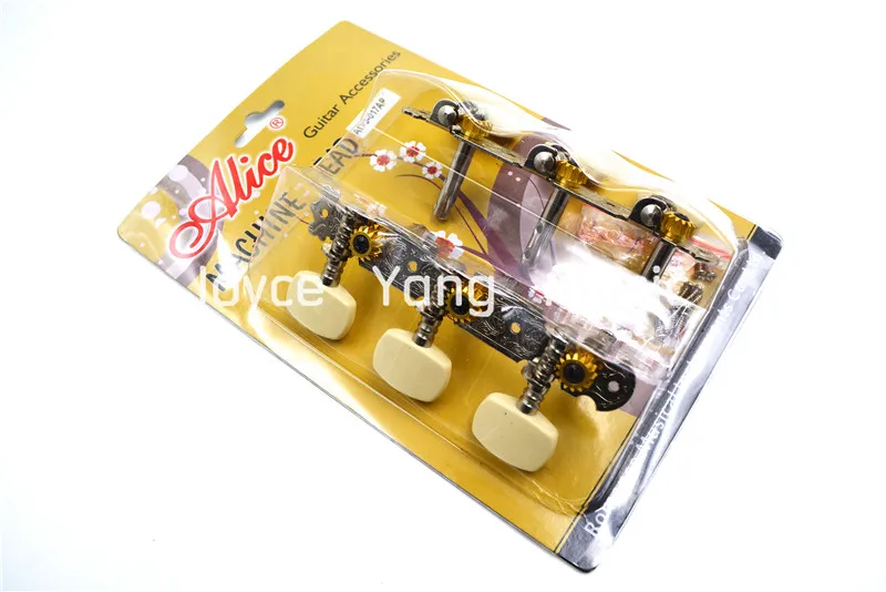 Alice AOD-017AP Steel String Guitar Tuning Pegs 2 Holes Shaft Acoustic Guitar Tuners Machine Head Ivory Semicircle Pegs 3L+3R
