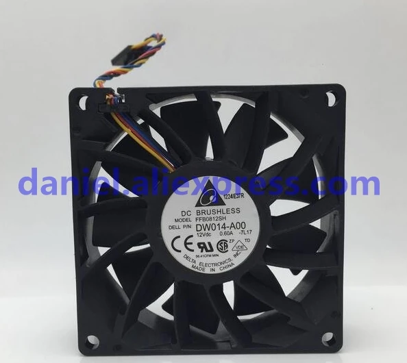 

DELTA FFB0812SH DW014-X00 A00 80*80*25 12V 0.60A fan 4 line 5 pin socket