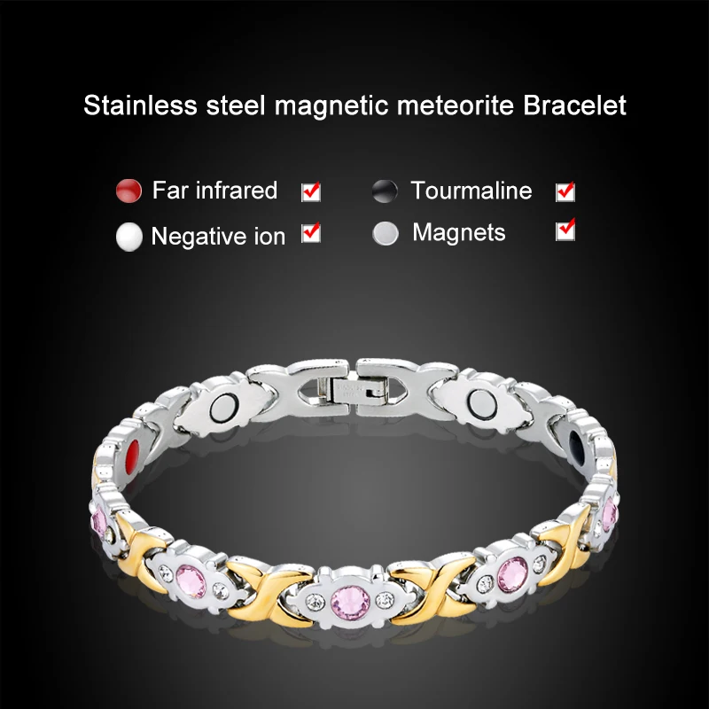 

Trend women's magnetic therapy hematite stainless steel bracelet fashion health energy weight loss bracelet woman lover gift Hot