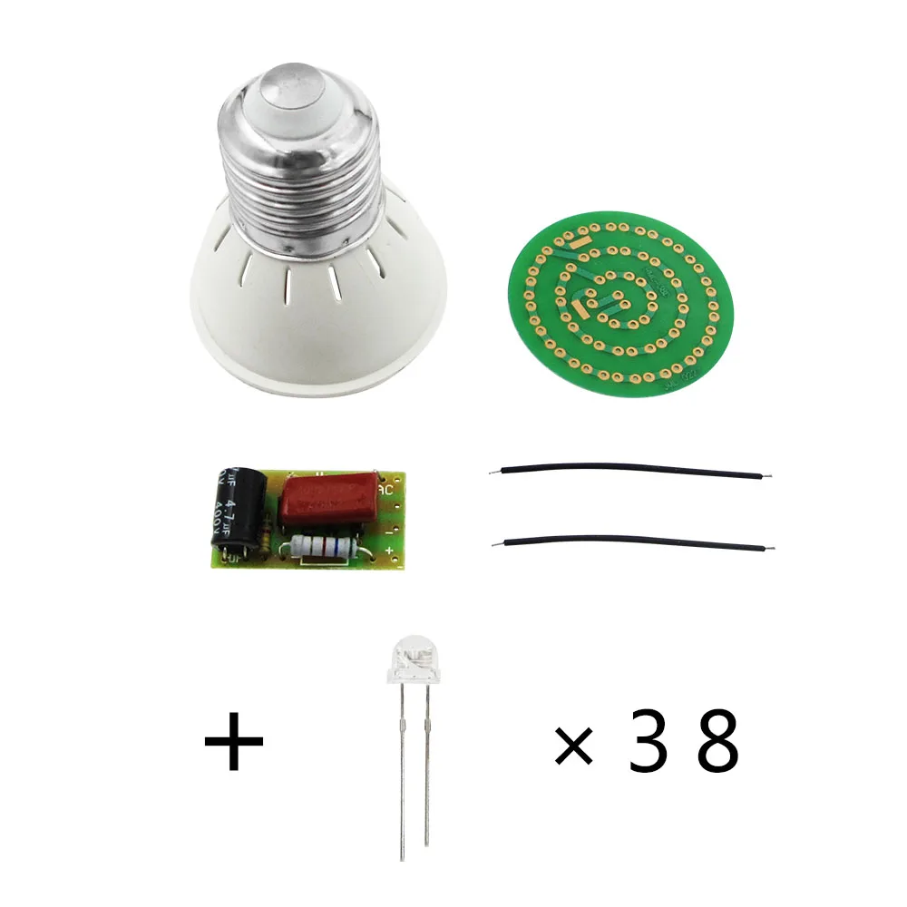 HAILANGNIAO 5pcs/lot Energy-Saving 38 LEDs Lamps DIY Kits Electronic Suite