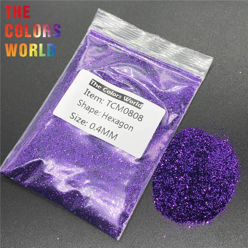 

TCM0808 Deep Purple Color Metallic Luster Hexagon Shape Nail Glitter Nail Art Decoration Makeup Face Painting Henna Handwork DIY