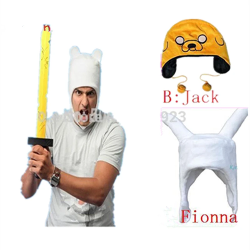 Free shipping Adventure Finn and Jake plush FINN human cosplay costume soft Fionna cap hat beanie fashion big size High quality