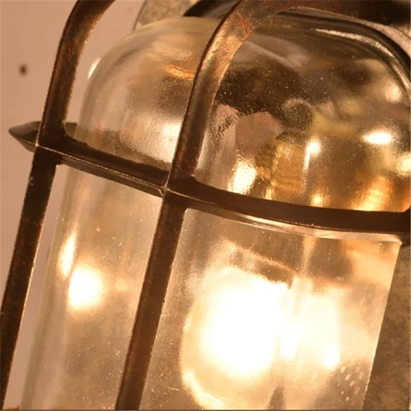 Vintage LED Wall Lamp Outdoor Sconce Lights Waterproof Garden Wall Light Fixtures Aluminum Glass Antique Porch Lighting