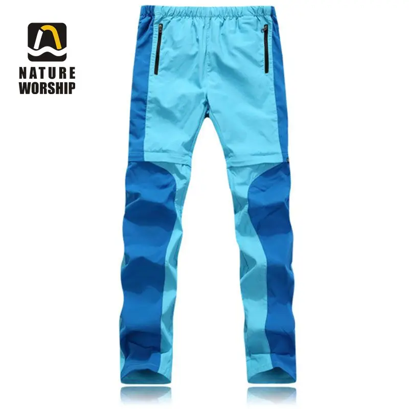 Outdoor Summer Spring Men Women Hiking Quick-Dry Pants Thin Breathable Slim Trousers Climbing Fishing Sports Trousers Detachable