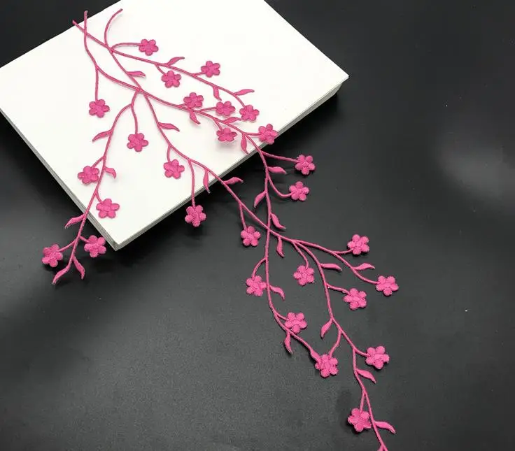 1 Stück Spitze Patch DIY Gold Silber Pflaumen blüte Stickerei Blumen applikation Stoff Aufkleber Kleidung Hochzeits dekoration ironisch – Detail 31
