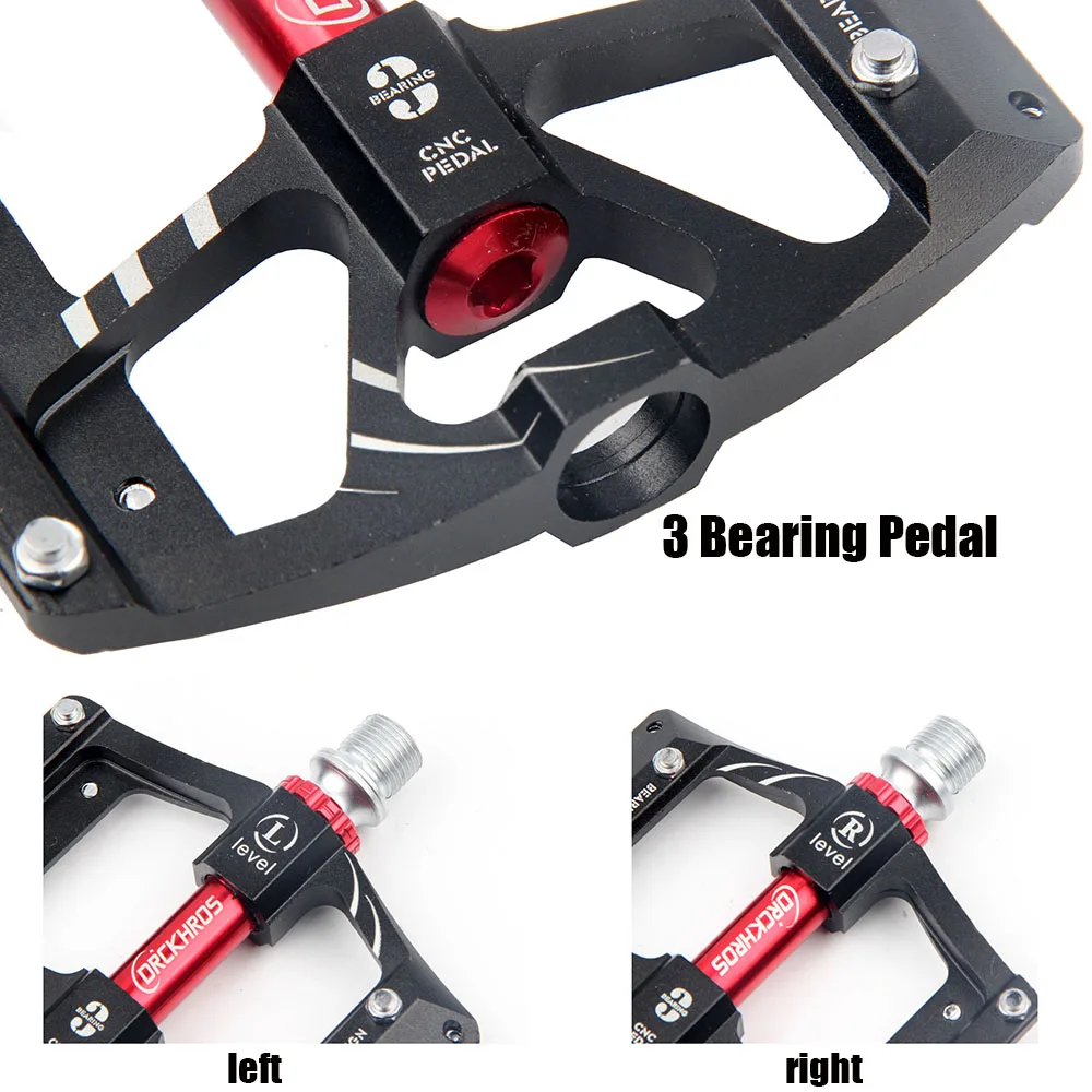 CNC Aluminum Alloy Ultralight Bicycle Pedal, 3 Bearings, Anti-Slip, CNC, BMX, MTB, Bike Accessories