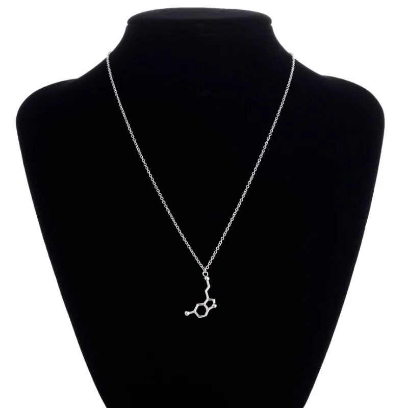 DNA Serotonin Dopamine Acetylcholine Biochemistry Molecule Pendant Necklace Women Girls Doctor Jewelry Accessories Gifts