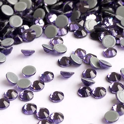 YANRUO 2058HF SS6-SS30 Tanzanite Hot Fix Stones And Crystals Flatback Strass Glass Rhinestones For Clothing