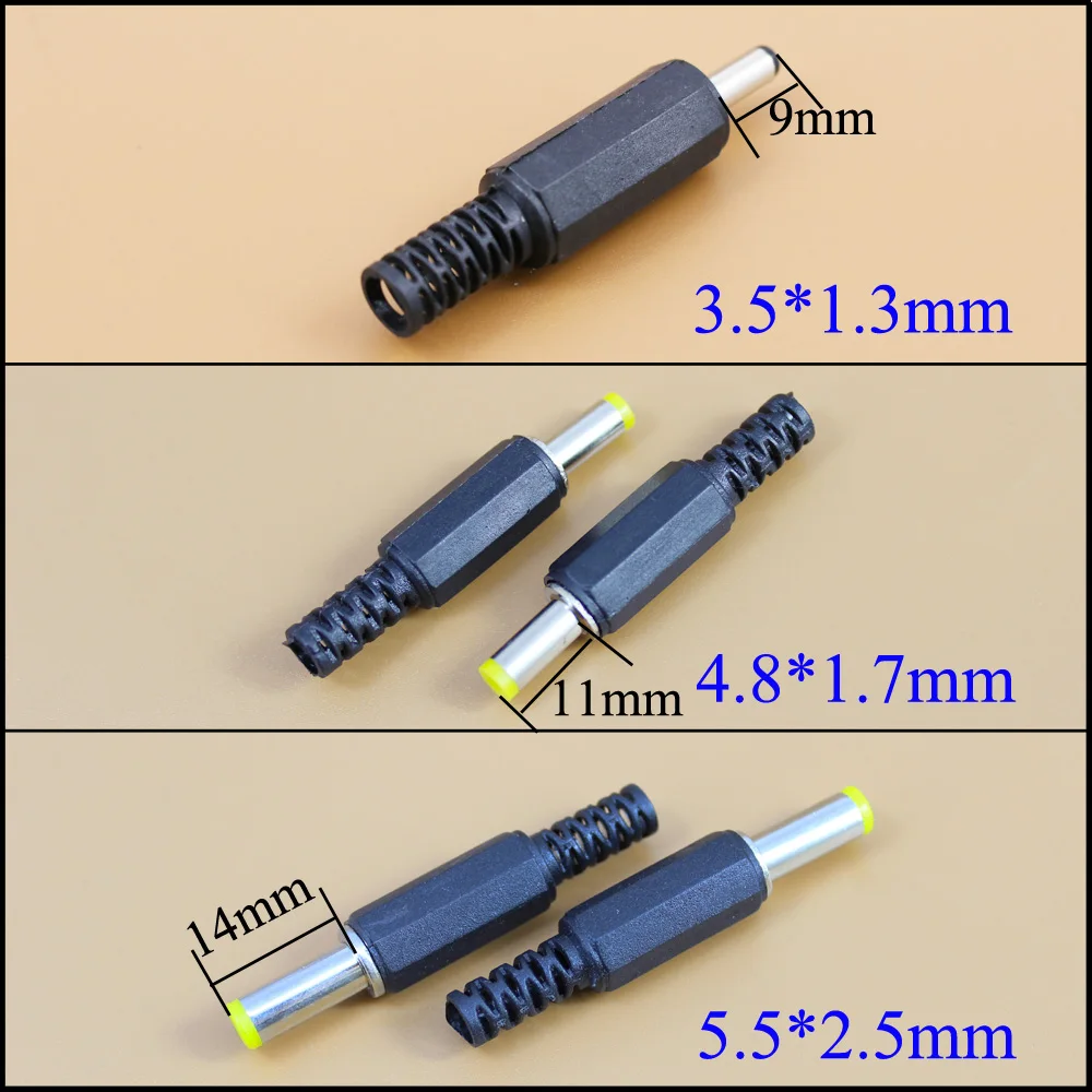 YuXi 3.5*1.3mm /4.8x1.7mm /5.5*2.5mm DC Power Male Tip Plug Connector for HP For asus for lenovo Compaq Laptop Adapter 4.8  1.7