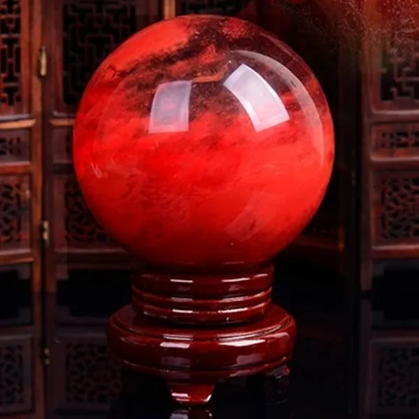 

1500-1600g large beautiful red melting quartz crystal ball to heal