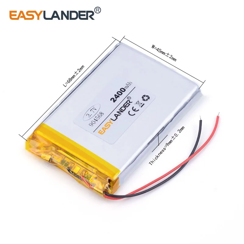 3 teile/los 2400mAH 904568 3,7 v lithium Li ionen polymer akku für modell flugzeug, GPS,mp3,mp4, handy, lautsprecher
