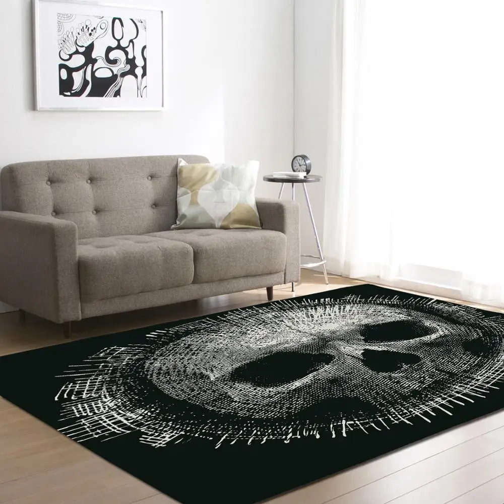 

New Creative Skull Delicate Soft Carpets For Living Room Rugs Bedroom Decor Rug Fashion Home Study bedside Room Floor Mat/Carpet